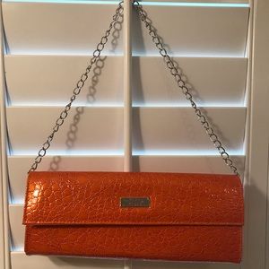 Orange croc Chi straightener case/purse/clutch